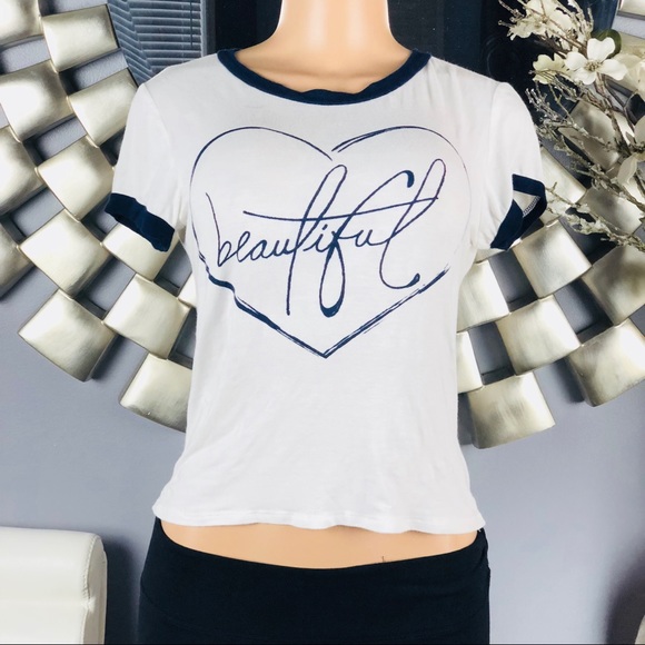 Tops - 💙 Beautiful Heart Crop Top Tee 💙